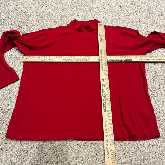 Lands End Cherry Red Long Sleeve Turtleneck Shirt Sz 2X Fall Casual Holiday - Picture 2 of 6